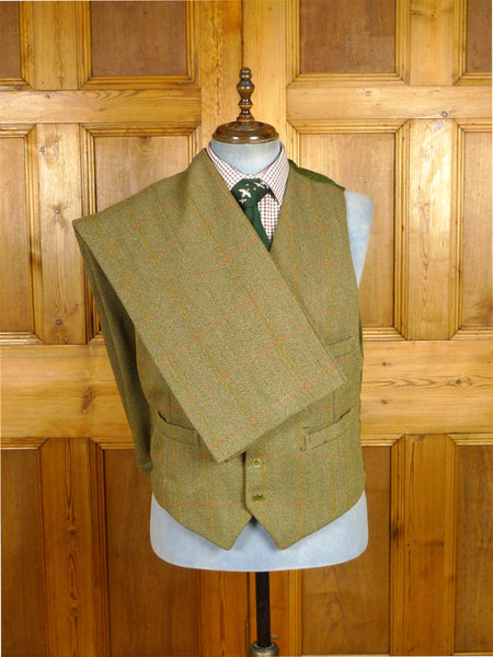 26/0481 vintage british green wp check tweed waistcoat & trouser 42-43