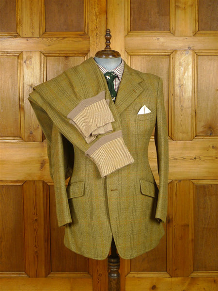 26/0482 vintage british heavyweight wp check 4-piece tweed suit jacket / waistcoat / 2 pair breeks - 42 regular