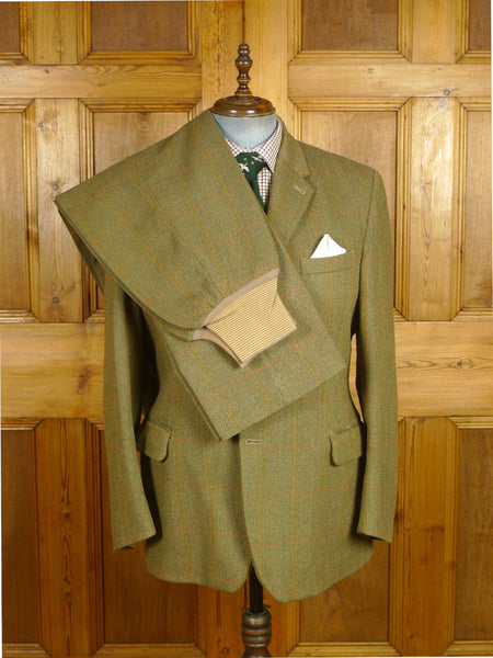 26/0468 vintage haggart of aberfeldy heavyweight green wp check 3-piece tweed suit - jacket / trouser / breeks - 42 regular