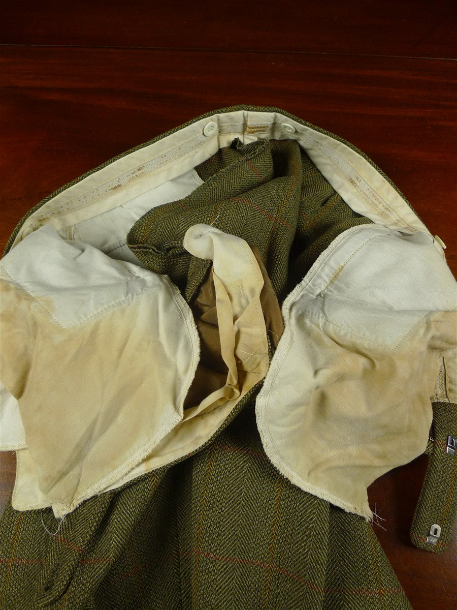 26/0468 vintage haggart of aberfeldy heavyweight green wp check 3-piece tweed suit - jacket / trouser / breeks - 42 regular
