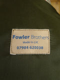 26/0465 immaculate vintage british green wp check tweed shooting vest waistcoat w/ suede facings 40-42