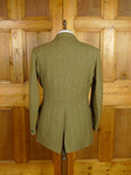 26/0487 vintage british heavyweight green derby tweed 3-piece shooting suit - jacket / 2 pair breeks - 42 regular to long
