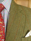 26/0487 vintage british heavyweight green derby tweed 3-piece shooting suit - jacket / 2 pair breeks - 42 regular to long