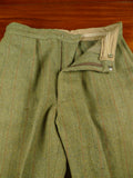 26/0487 vintage british heavyweight green derby tweed 3-piece shooting suit - jacket / 2 pair breeks - 42 regular to long