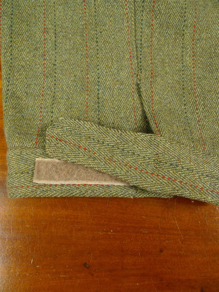 26/0487 vintage british heavyweight green derby tweed 3-piece shooting suit - jacket / 2 pair breeks - 42 regular to long