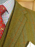 26/0483 vintage british heavyweight wp check tweed hacking jacket w/ ghillie collar & matching waistcoat 40 regular