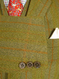 26/0483 vintage british heavyweight wp check tweed hacking jacket w/ ghillie collar & matching waistcoat 40 regular