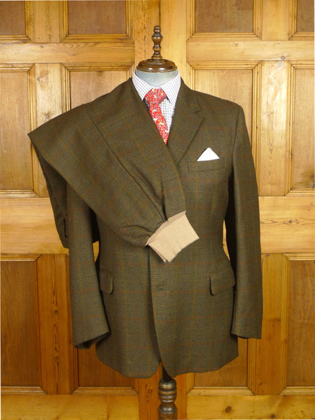 26/0486 vintage haggart of aberfeldy heavyweight thornproof twist brown wp check shooting suit - jacket / breeks - 42 regular