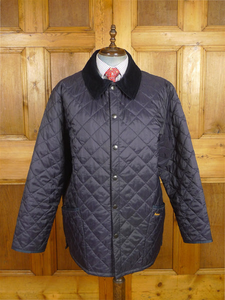 26/0490 immaculate nearly new barbour navy blue liddlesdale classic quilted jacket coat (rrp £149) 50 xxl