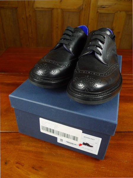 25/1090 brand new trickers x burberry black 'devon' brogues shoe rrp £900 uk 8