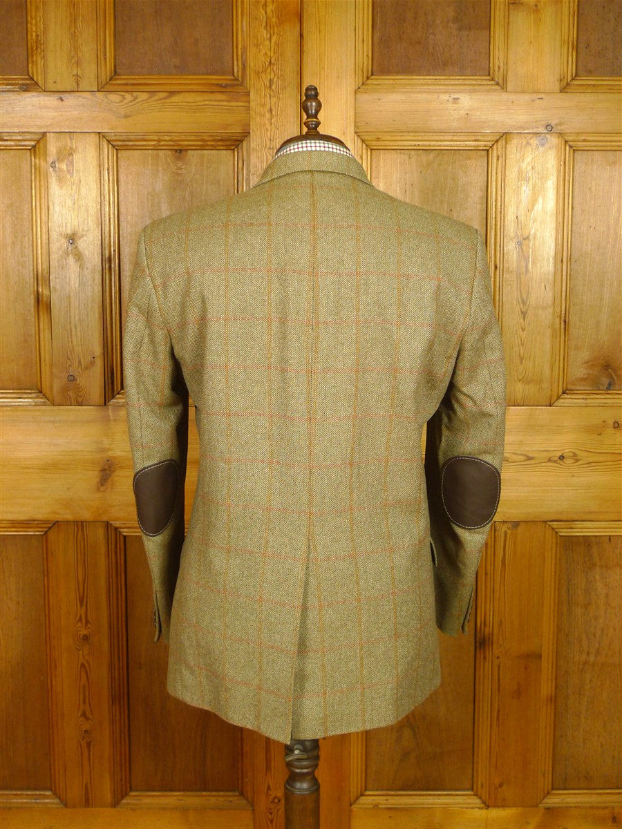 26/0495 pakeman catto carter green wp check tweed sports jacket 46 regular