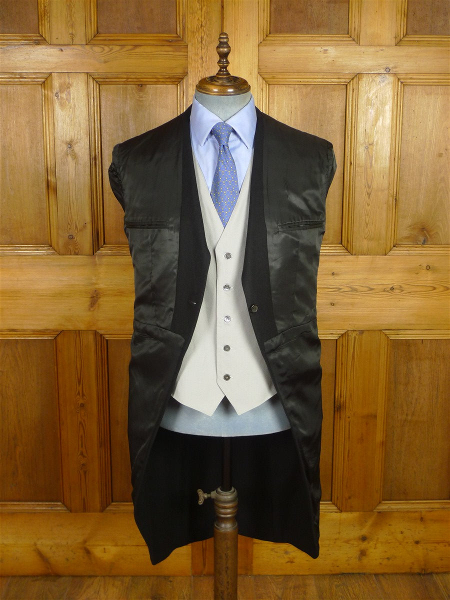 26/0507 immaculate vintage black wool morning coat for royal ascot 39 long