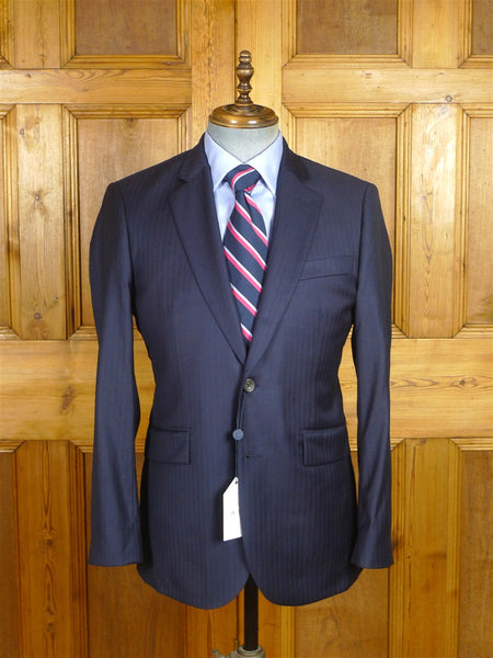 26/0503 new w/ tags jp hackett savile row blue herringbone loro piana australis super 150s merino wool blazer 38 regular