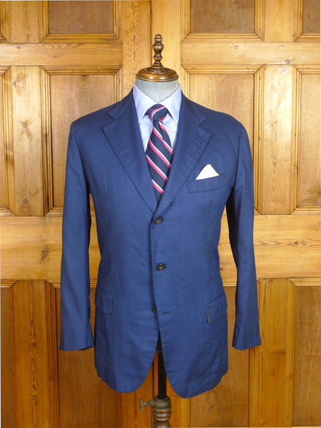 26/0512 immaculate 2016 gio genco mayfair italian super 150s & silk mid 2-tone blue blazer 42 short to regular