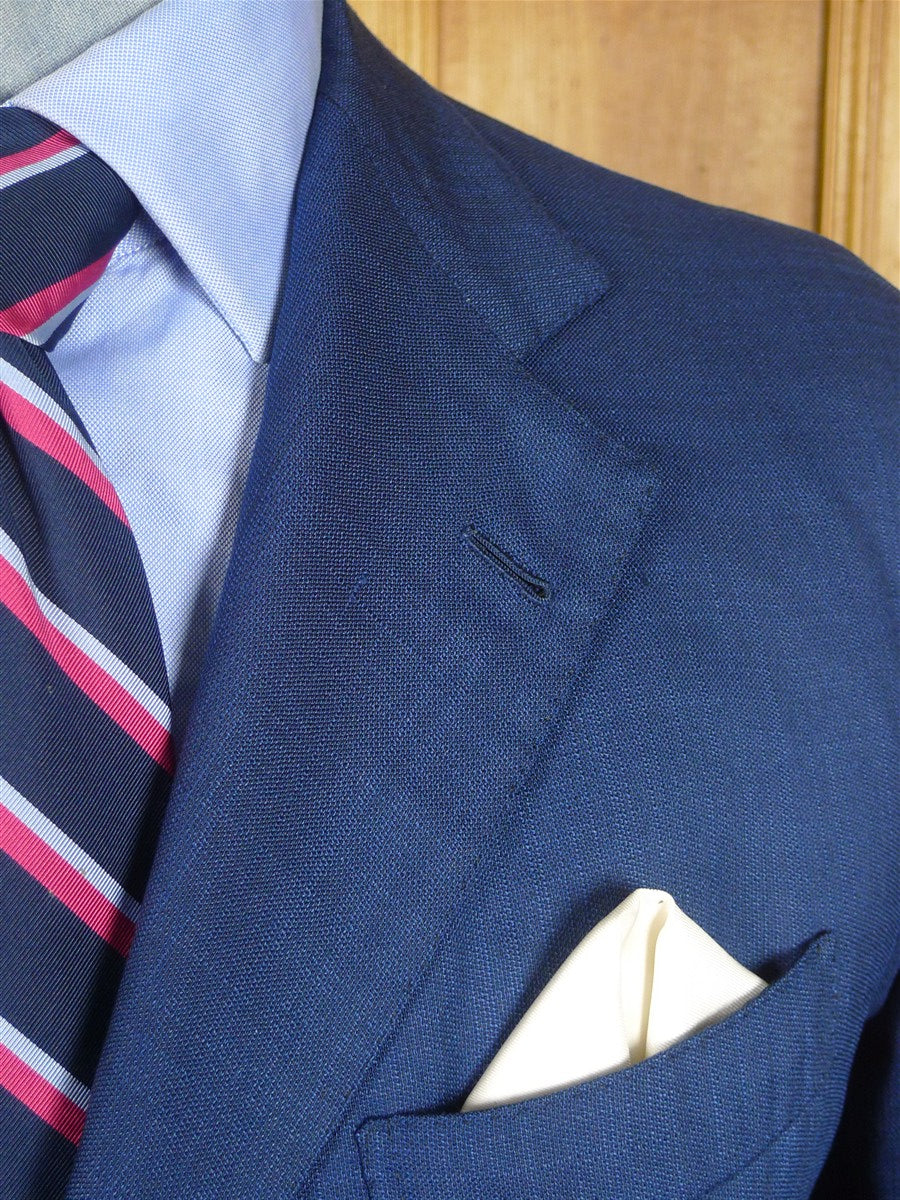 26/0512 immaculate 2016 gio genco mayfair italian super 150s & silk mid 2-tone blue blazer 42 short to regular