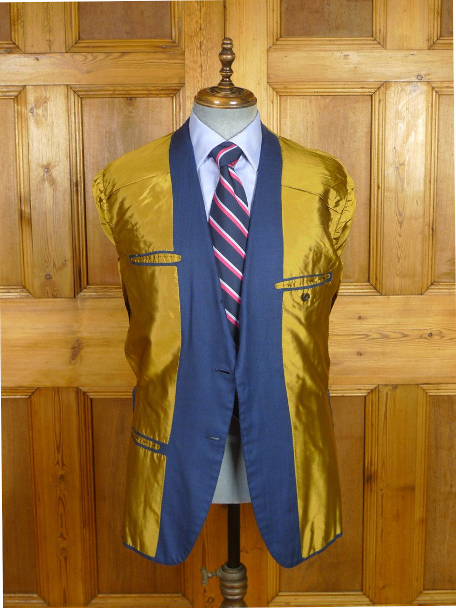 26/0512 immaculate 2016 gio genco mayfair italian super 150s & silk mid 2-tone blue blazer 42 short to regular