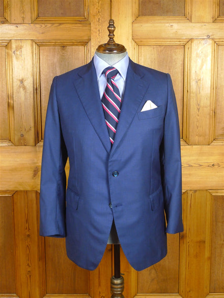 26/0511 immaculate 2007 lh napoli italian bespoke blue linen & silk half-lined blazer 39 regular