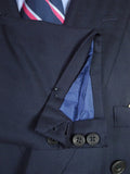 26/0513 maurice sedwell 2003 savile row bespoke dark navy blue herringbone worsted d/b blazer 46 short to regular