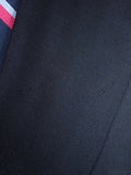 26/0513 maurice sedwell 2003 savile row bespoke dark navy blue herringbone worsted d/b blazer 46 short to regular