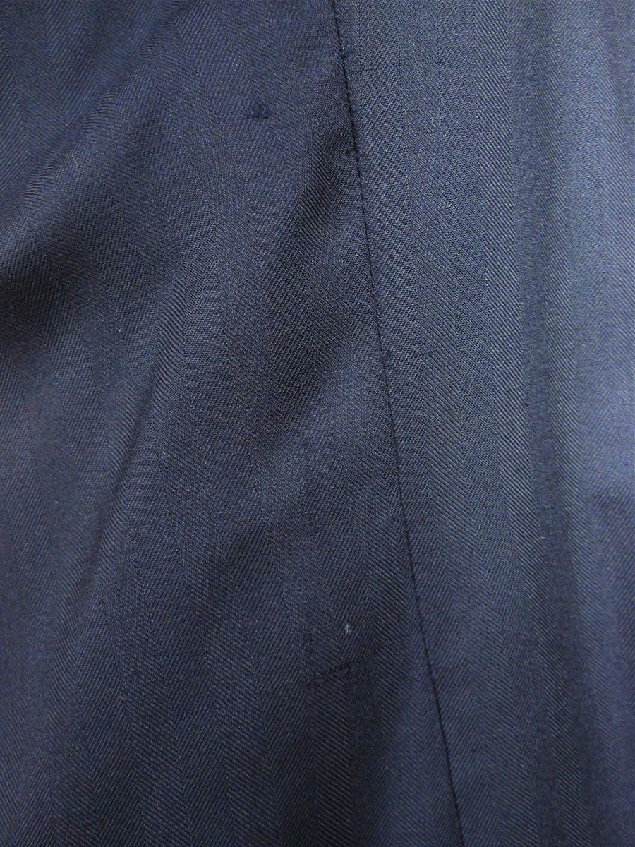 26/0513 maurice sedwell 2003 savile row bespoke dark navy blue herringbone worsted d/b blazer 46 short to regular