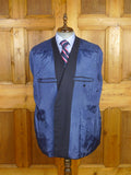 26/0513 maurice sedwell 2003 savile row bespoke dark navy blue herringbone worsted d/b blazer 46 short to regular