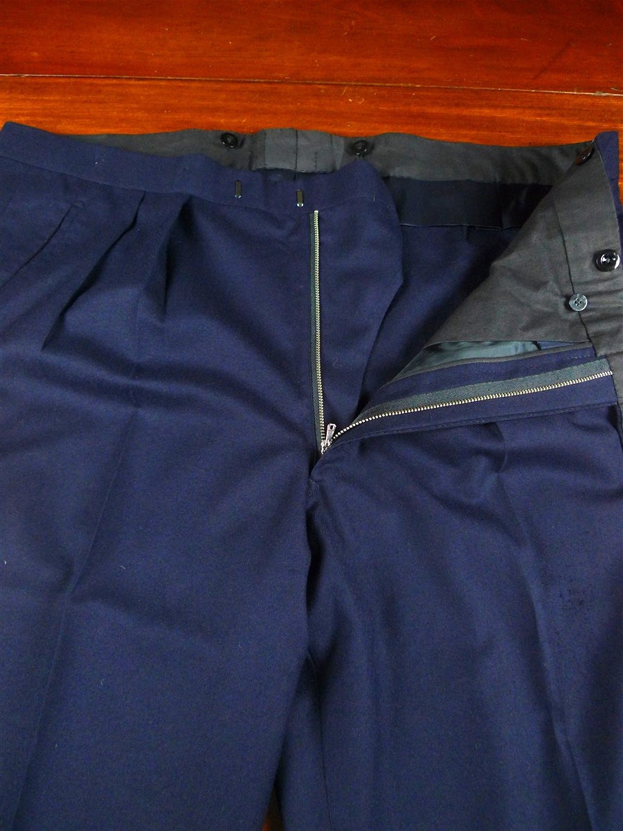 26/0515 vintage maurice sedwell navy blue worsted flannel trouser 39-44