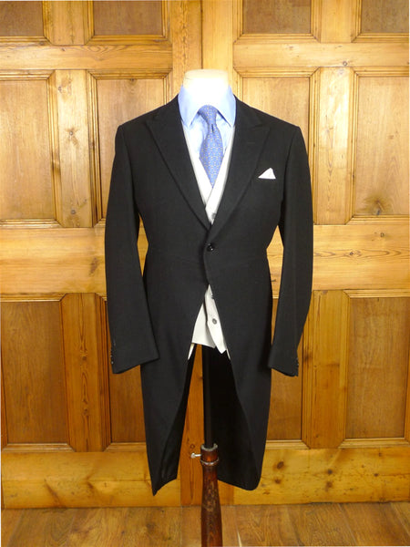 26/0525 vintage 1950s 1960s black wool morning coat for royal ascot / wedding 36-37 regular to long