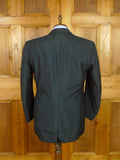 26/0521 vintage 1970 henry poole savile row bespoke charcoal grey / royal blue pin-stripe worsted & mohair suit 45 regular