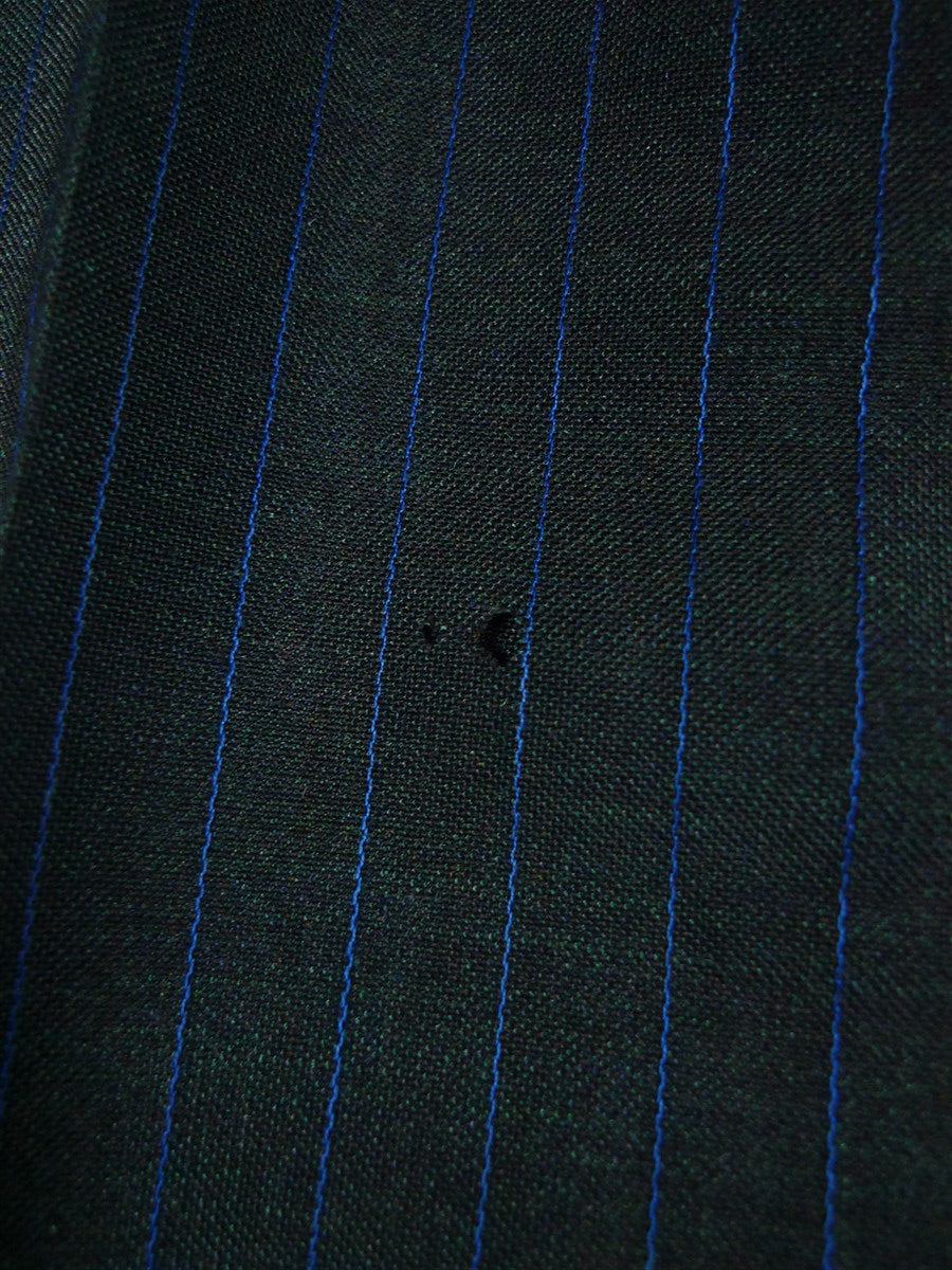 26/0521 vintage 1970 henry poole savile row bespoke charcoal grey / royal blue pin-stripe worsted & mohair suit 45 regular