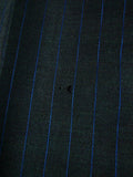 26/0521 vintage 1970 henry poole savile row bespoke charcoal grey / royal blue pin-stripe worsted & mohair suit 45 regular