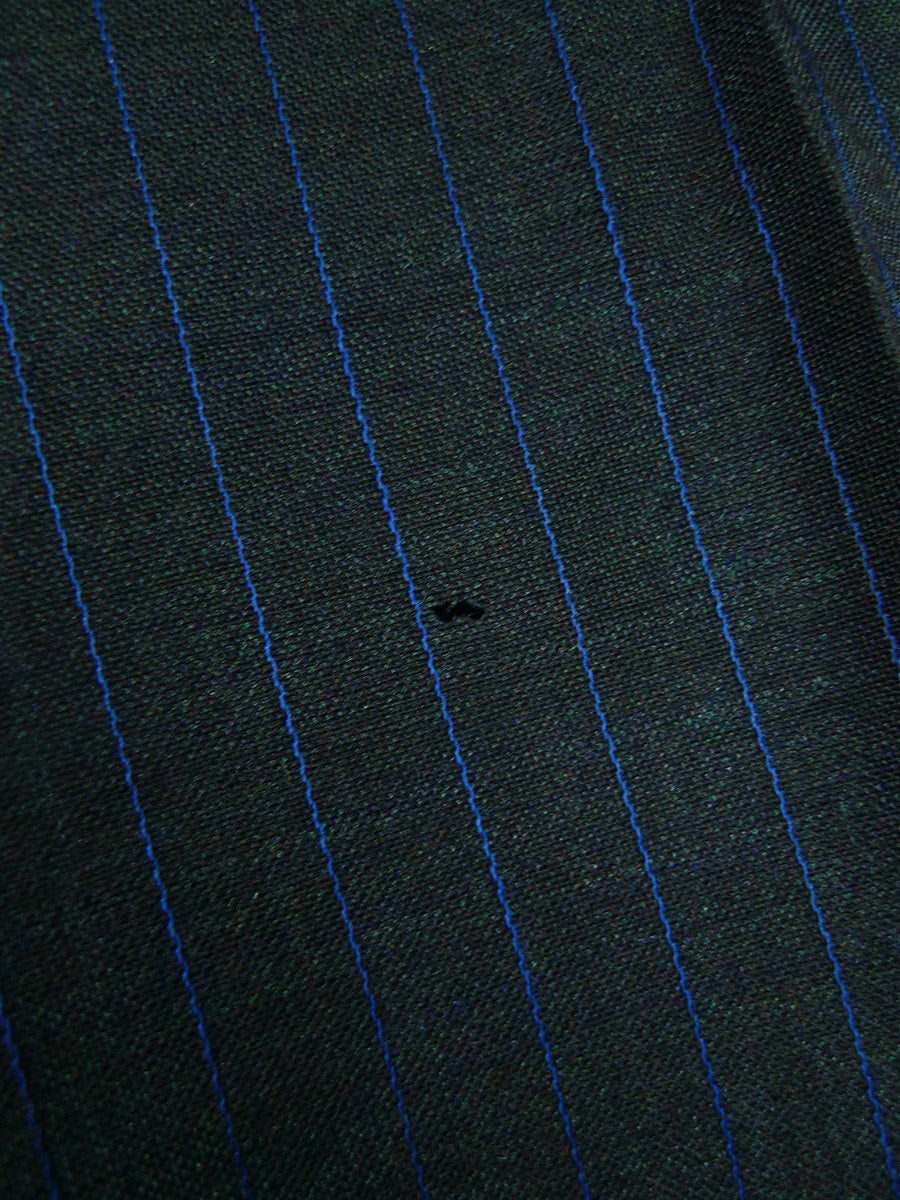 26/0521 vintage 1970 henry poole savile row bespoke charcoal grey / royal blue pin-stripe worsted & mohair suit 45 regular