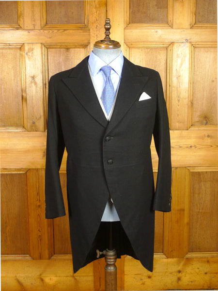 26/0530 vintage 1940s 1950s black wool morning coat for royal ascot / wedding 41 short