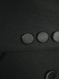 26/0538 genuine antique black wool d/b frock coat w/ beautiful detailing 42 short