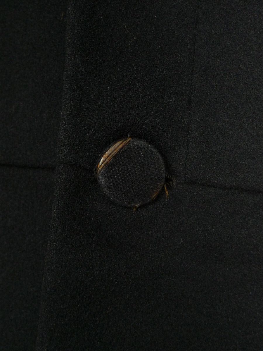 26/0540 genuine antique black wool d/b frock coat w/ beautiful detailing 36 short