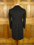 26/0541 genuine antique black wool d/b frock coat w/ beautiful detailing 35 short