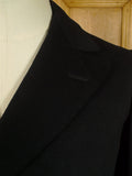 26/0541 genuine antique black wool d/b frock coat w/ beautiful detailing 35 short