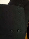 26/0541 genuine antique black wool d/b frock coat w/ beautiful detailing 35 short