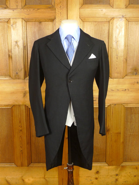 26/0534 vintage 1940s 1950s black wool morning coat for royal ascot / wedding 35 regular