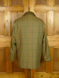 26/0546 mint nearly new chrysalis green / graph check tweed shooting jacket field coat w/ all weather membrane 46