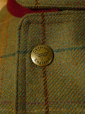 26/0546 mint nearly new chrysalis green / graph check tweed shooting jacket field coat w/ all weather membrane 46