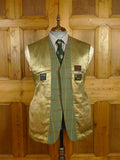 26/0549 fabulous vintage john g hardy heavyweight bold green & amber wp check tweed twill sports jacket 42 regular