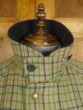 26/0544 near immaculate chrysalis green graph check tweed shooting jacket field coat w/ all weather membrane 44-45