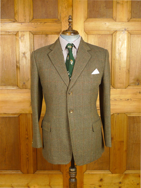 26/0552 vintage 1983 tom brown savile row bespoke brown / red wp check tweed jacket for restoration 41-42 regular