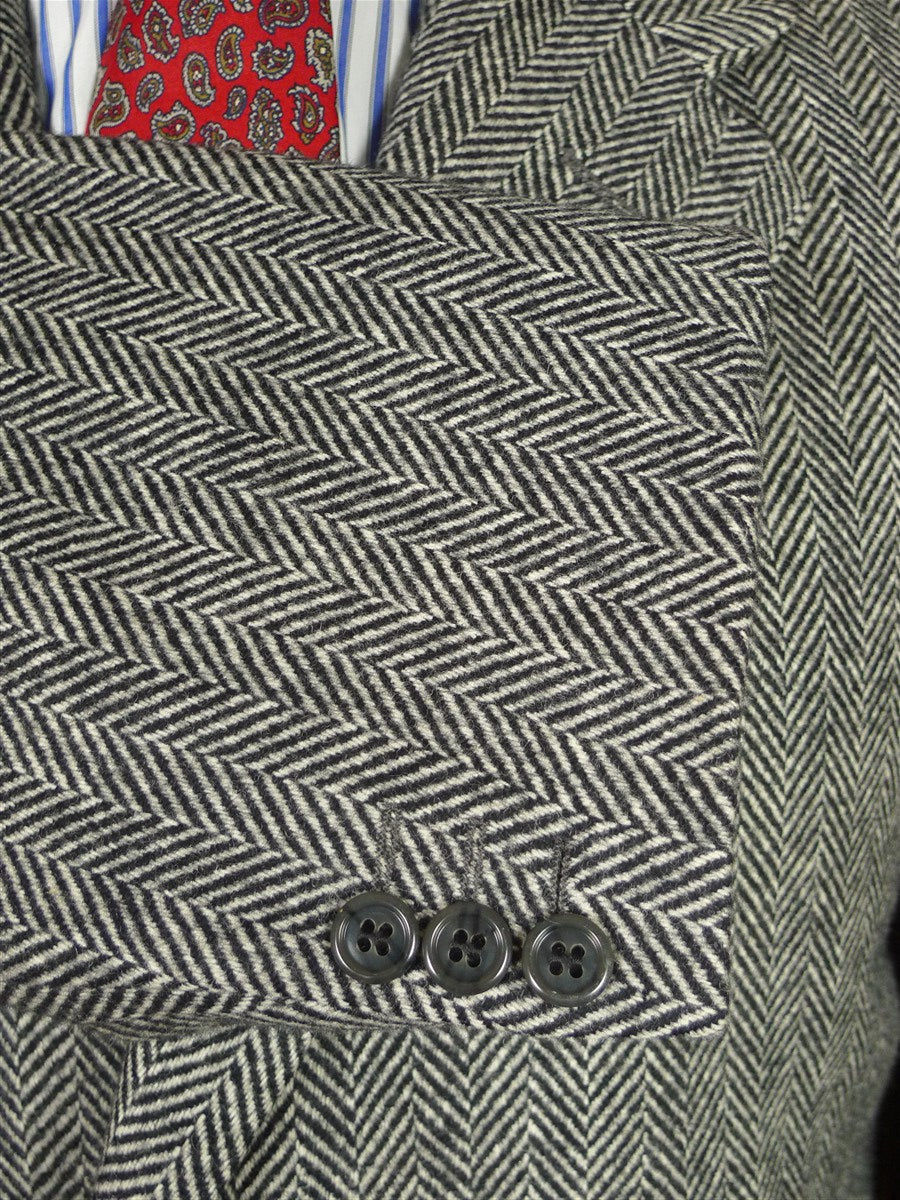 26/0555 near immaculate vintage crombie grey herringbone wool fly-front overcoat 40 regular