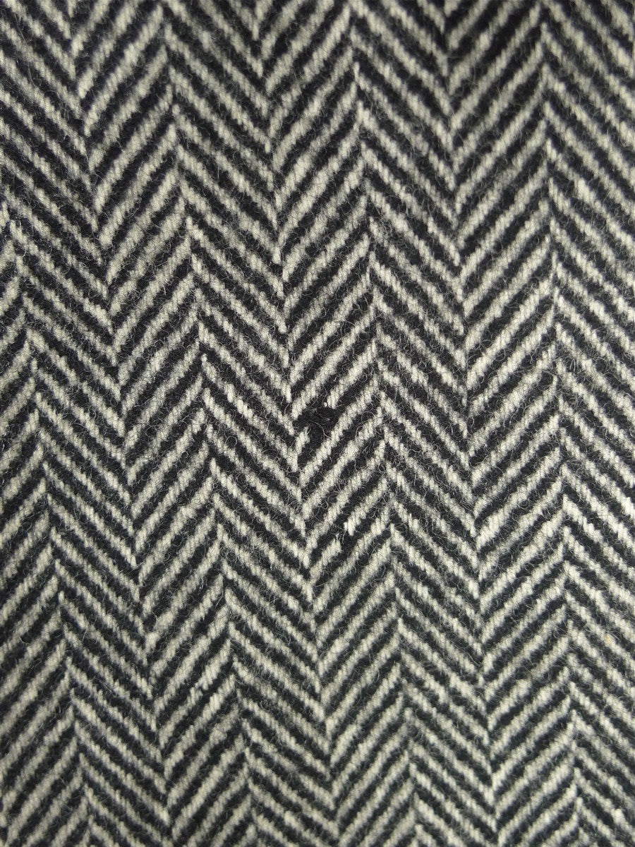 26/0555 near immaculate vintage crombie grey herringbone wool fly-front overcoat 40 regular