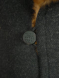 26/1090 amazing 1900s antique very heavy overcoat w/ mink linings & collar 42 (uk shipping only)