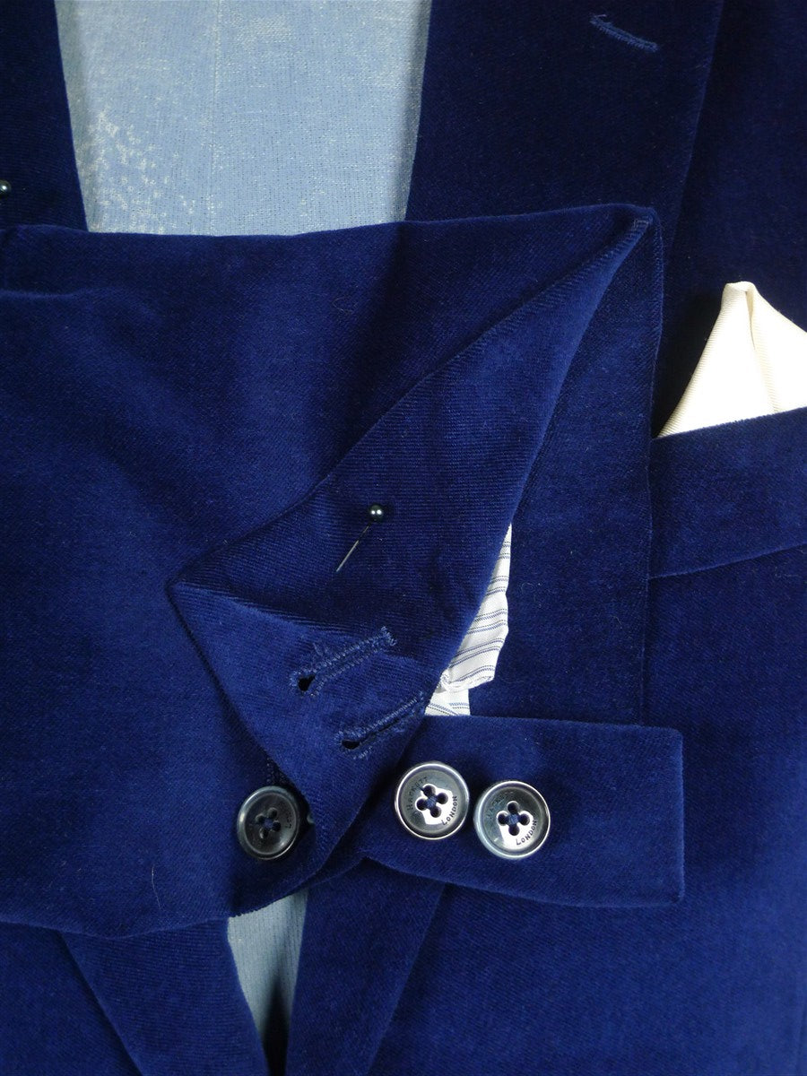 26/0561 new w/ tags hackett london blue shaved velvet dress jacket blazer 39-40 regular