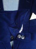 26/0561 new w/ tags hackett london blue shaved velvet dress jacket blazer 39-40 regular