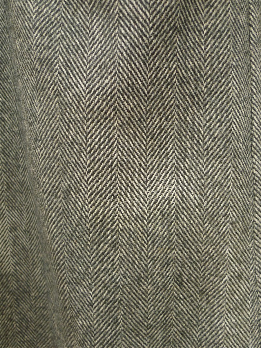26/0398 genuine 1940s vintage heavyweight grey herringbone tweed full-length overcoat coat 41-42