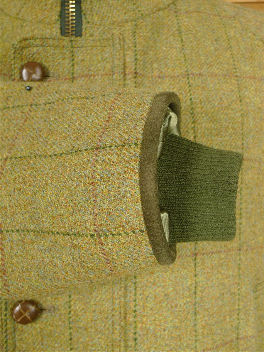 26/0564 immaculate p&j haggart of aberfeldy green wp check tweed shooting jacket field coat w/ all-weather membrane 50-52